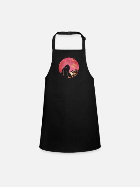 Gorilla Retro Vintage Style des années 80 - Tablier Enfant - noir - Devant