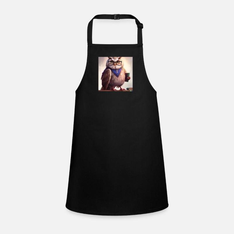 Owl as librarian digital art Children's Apron