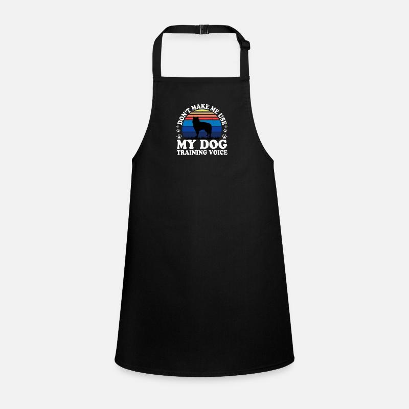 Alaskan Malamute Dog Lover Silhouette Retro Sunset Tablier Enfant