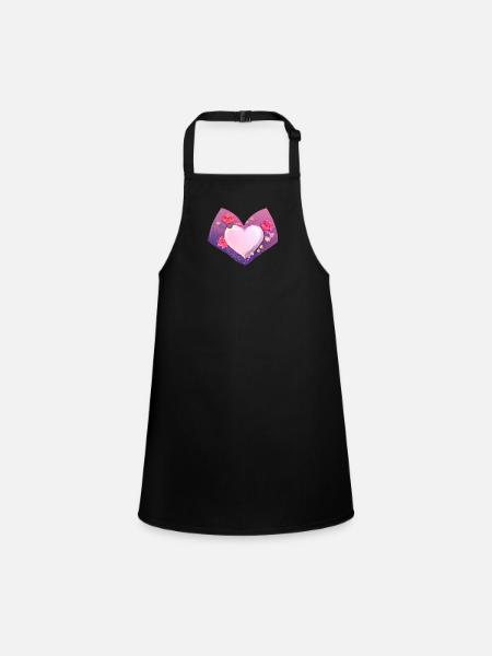 Mother's Day Engagement Wedding Valentine's Day Love - Children's Apron - black - Front