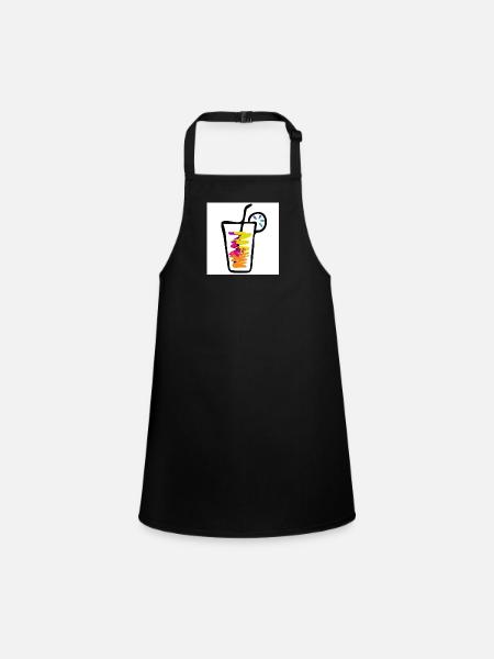 Drink color - Schürze für Kinder - Schwarz - Vorne