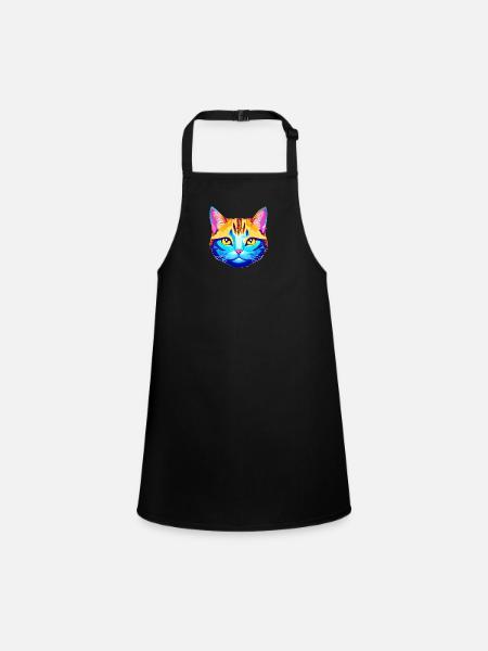 Cat Pet Cat Owner Kitten Domestic Cat - Children's Apron - black - Front
