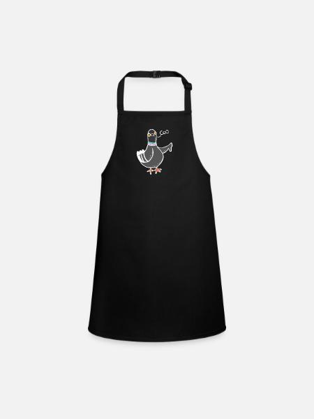 Coo / Boo Pigeon (Blanc) - Tablier Enfant - noir - Devant