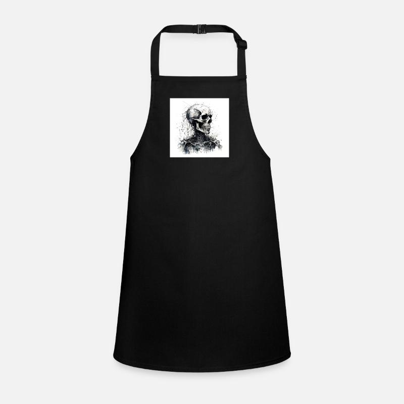 Creepy skull skull in goth and emo style Children's Apron