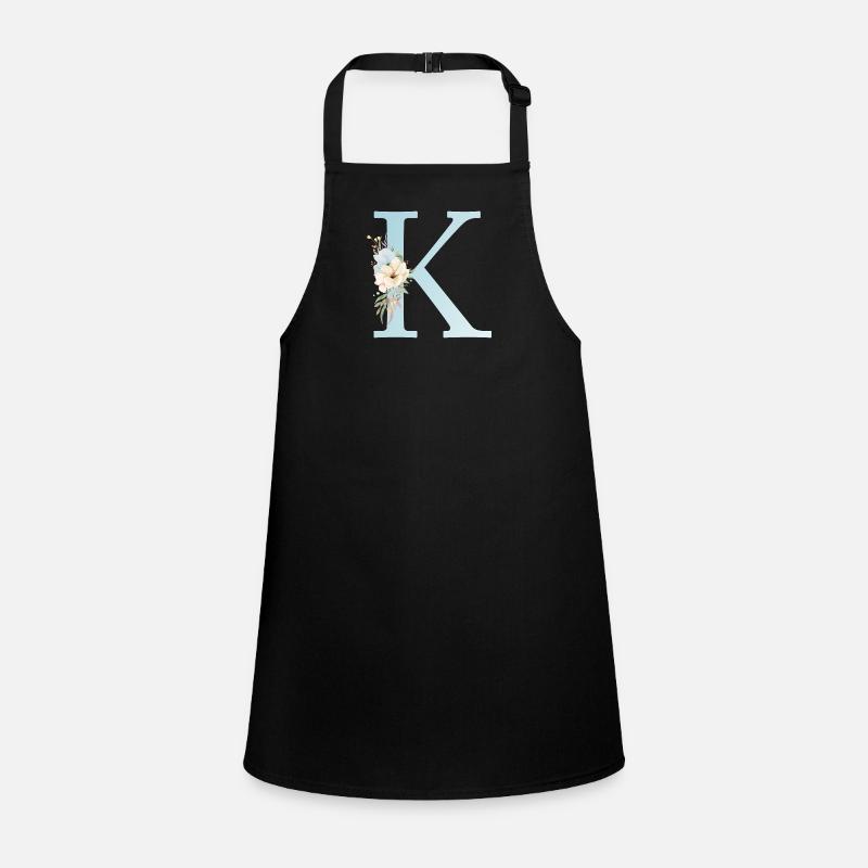 Personalisierbar Monogramm K Floral Schürze für Kinder