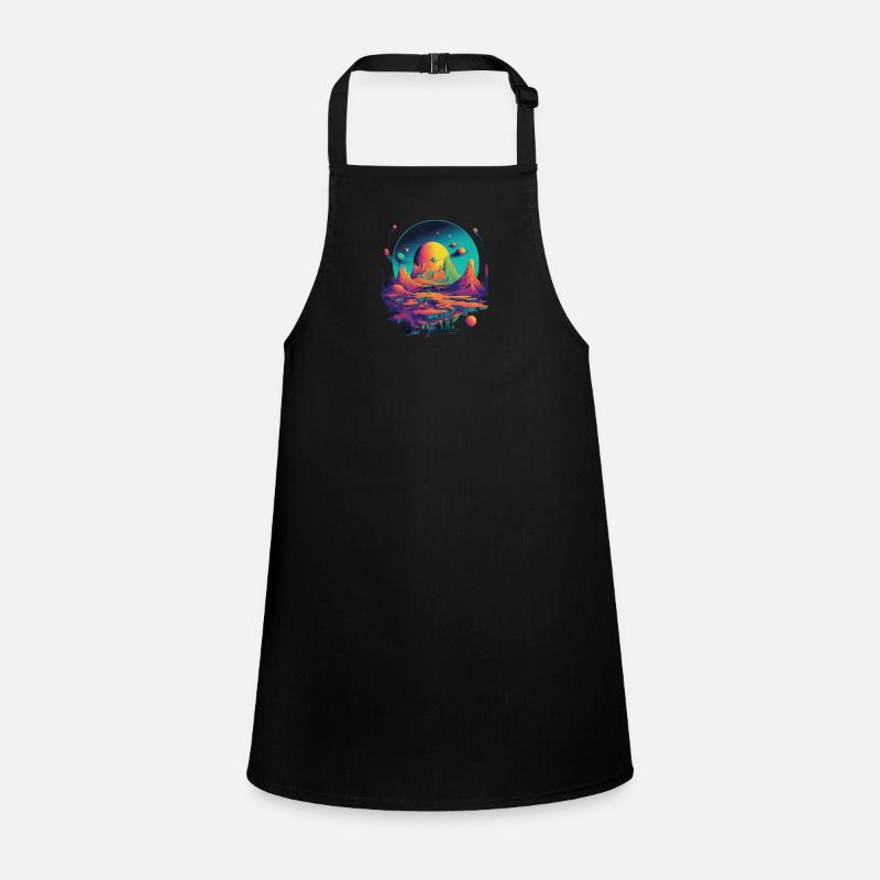 Futuristic life on planets Children's Apron