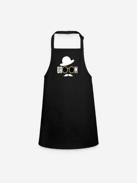 Groom Groom Wedding - Children's Apron - black - Front