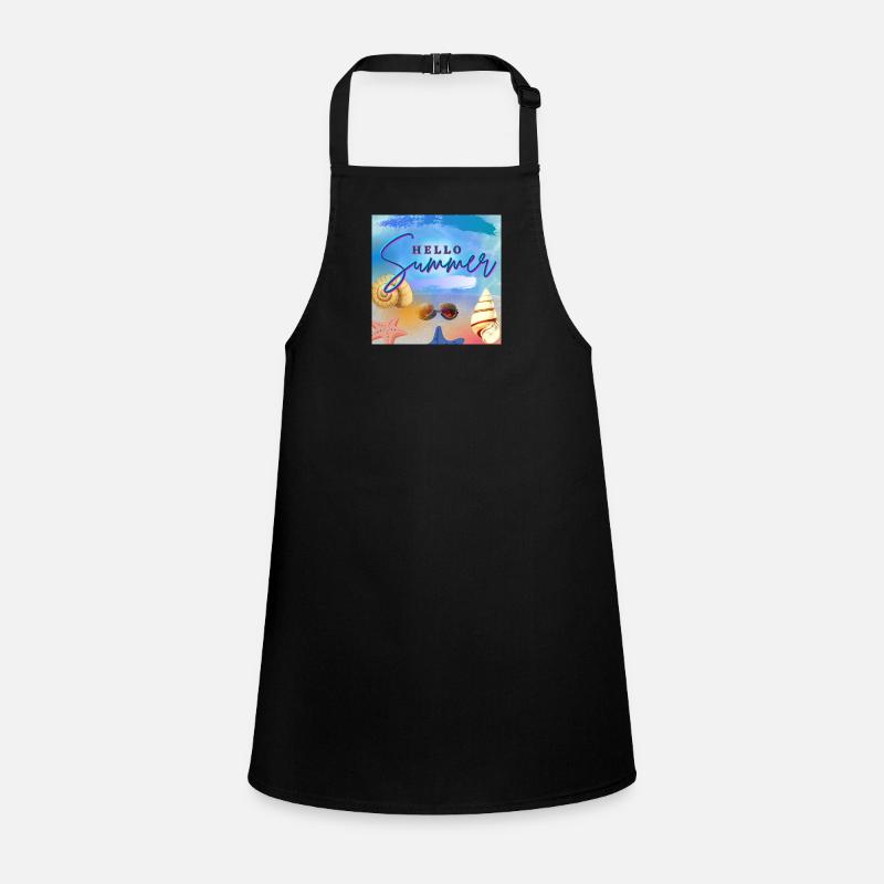 Hello Summer - Children's Apron - black