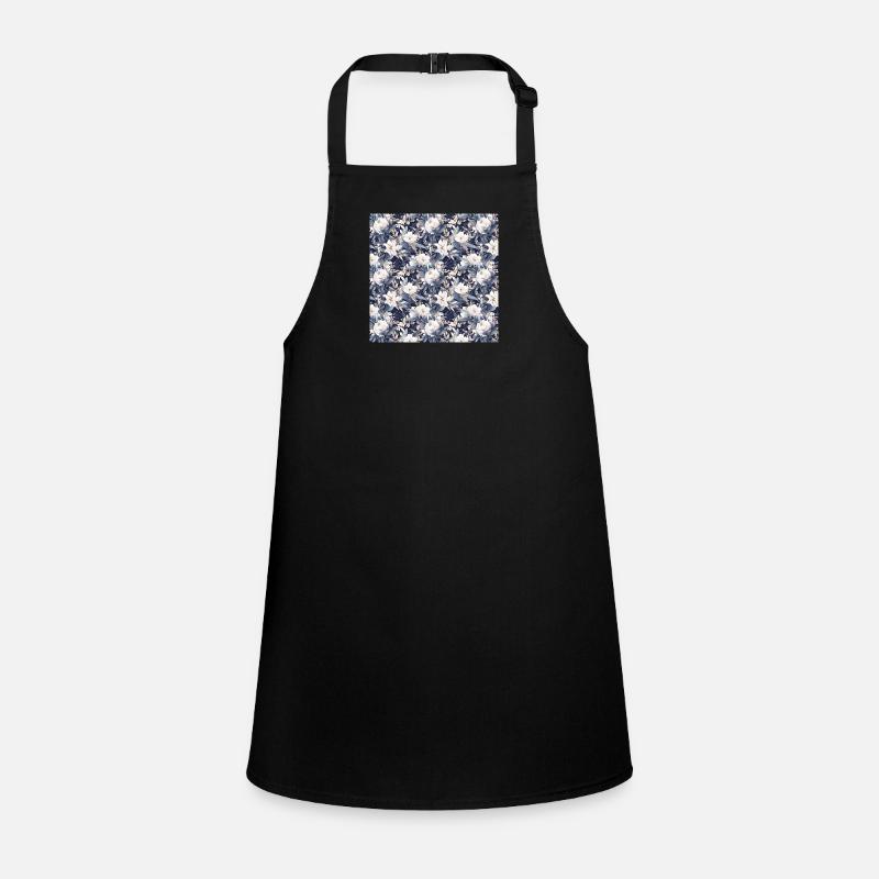 Roses Seamless Pattern Beautiful Elegant Aesthetic - Children's Apron - black