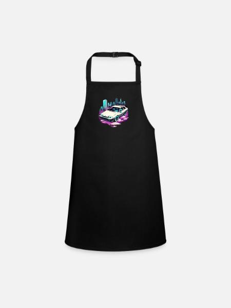 Silver arrow car - Children's Apron - black - Front