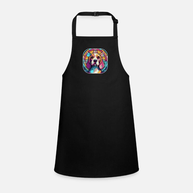 Bunte Beagle Hunderasse Aquarell Glas Paintin Schürze für Kinder