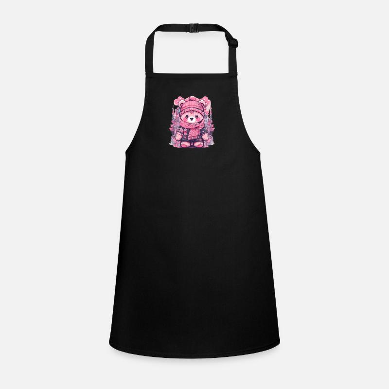 rosa teddy 3 Schürze für Kinder