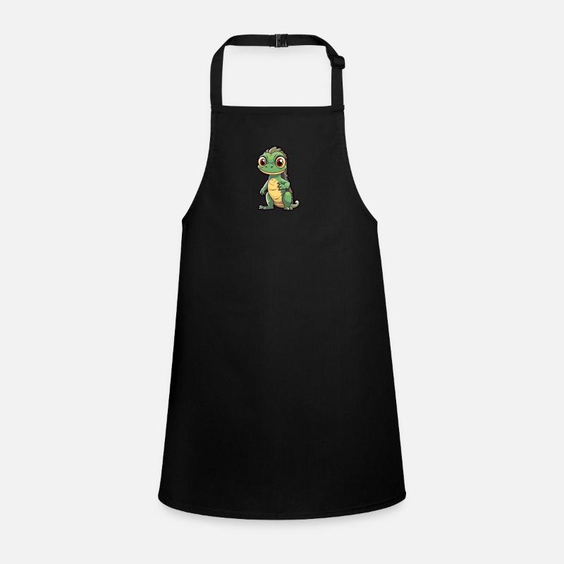 Iguane Mignon Dessin Animé Kawaii Aquarelle Animal De Compagnie Tablier Enfant