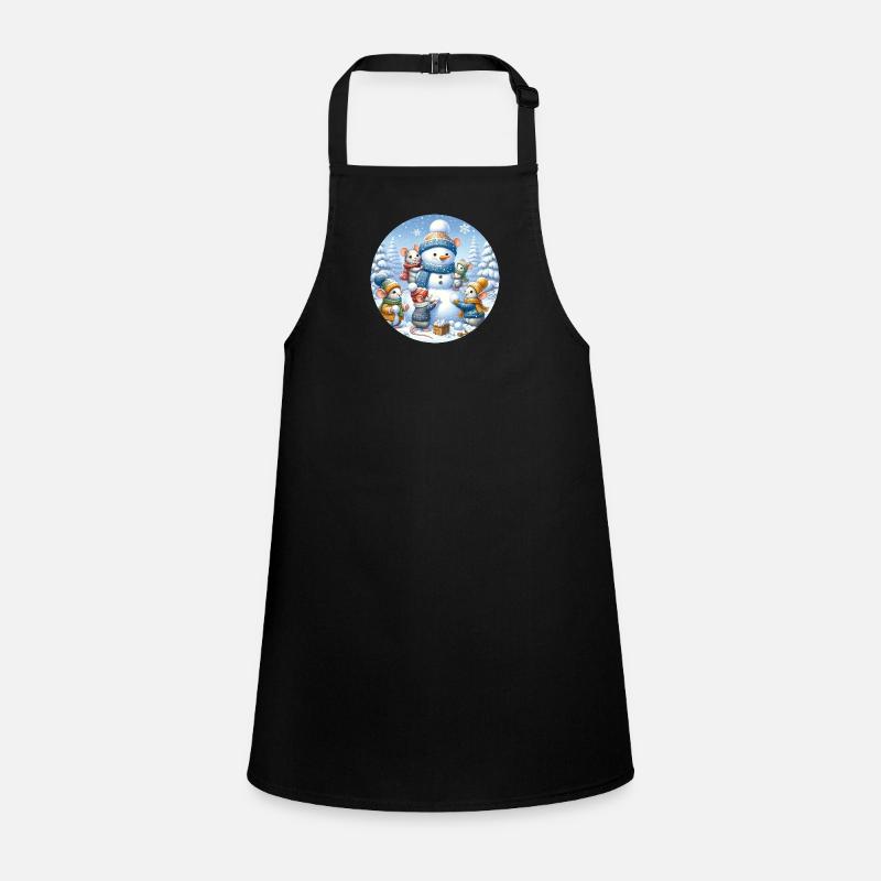 Mice build snowman Children's Apron