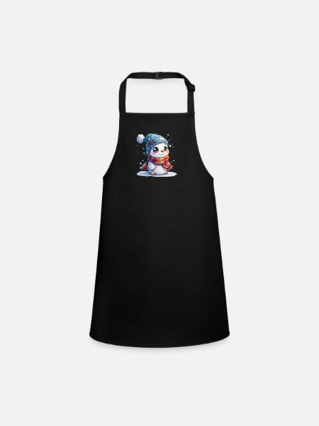 Bonhomme de neige pour les enfants - Tablier Enfant - noir - Devant