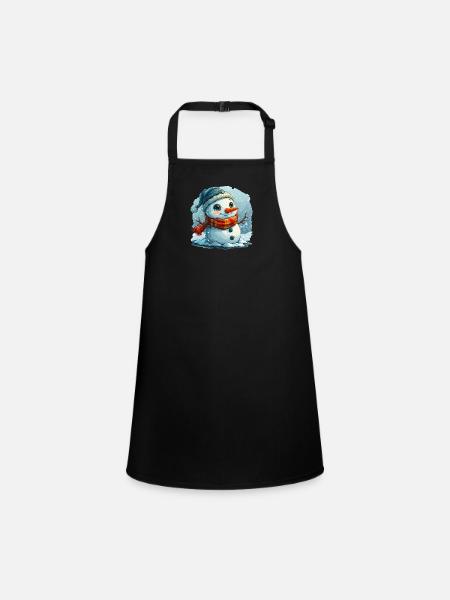 Bonhomme de neige pour les enfants - Tablier Enfant - noir - Devant