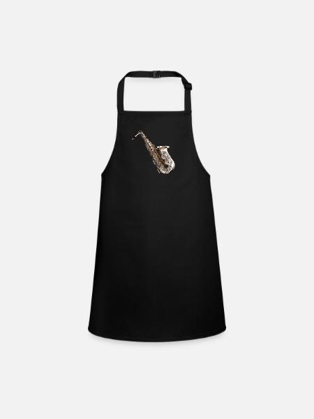 Le saxophone est un instrument populaire - Tablier Enfant - noir - Devant
