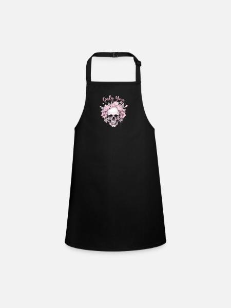 Only You Valentine's Day Skeleton Gothic Roses Love - Children's Apron - black - Front