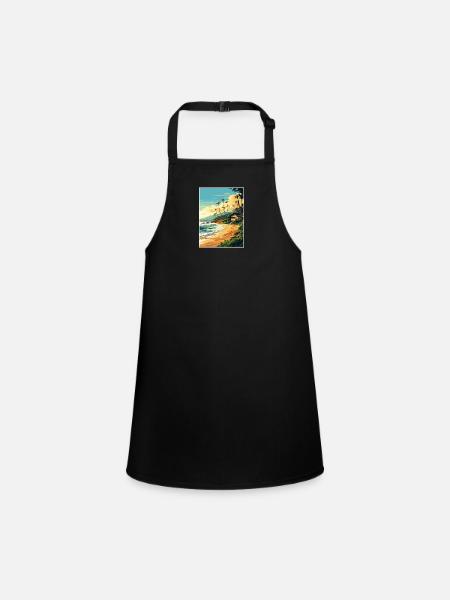 North Shore Hawaii Vintage Travel Poster Souvenir - Children's Apron - black - Front