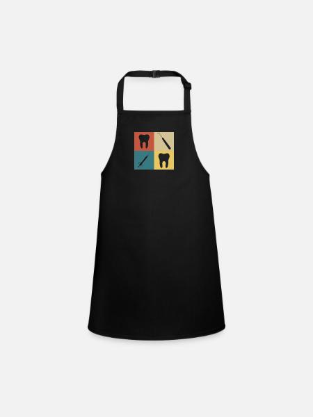 Retro Vintage Dentist - Children's Apron - black - Front
