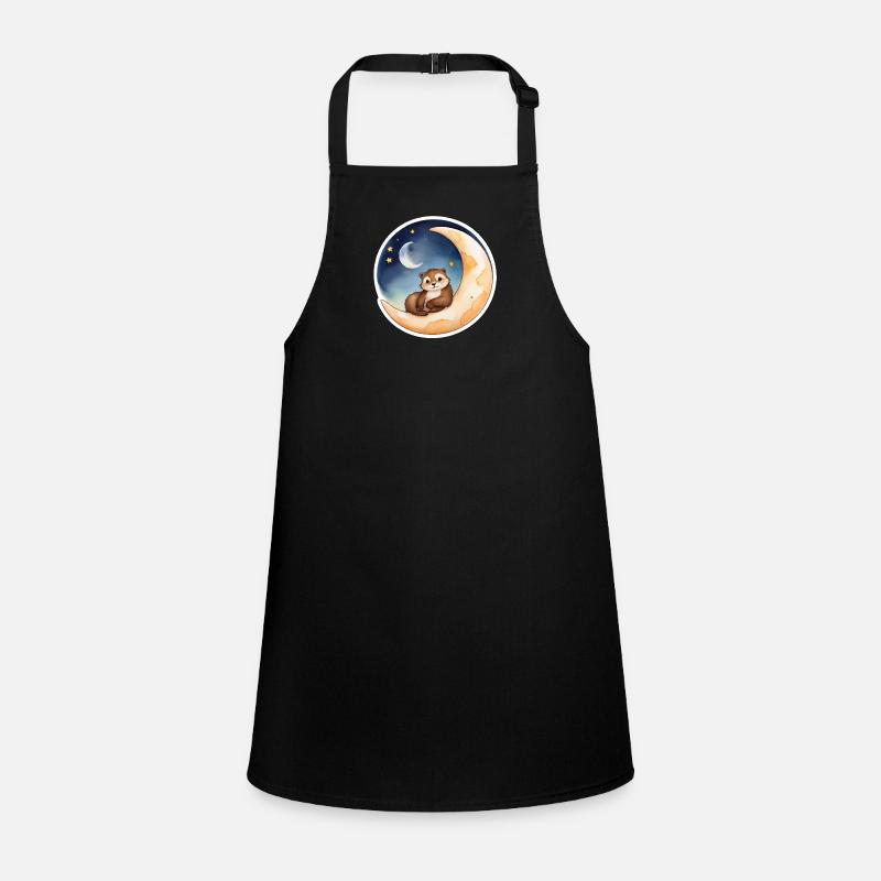 Otter sitting in the moon Children's Apron