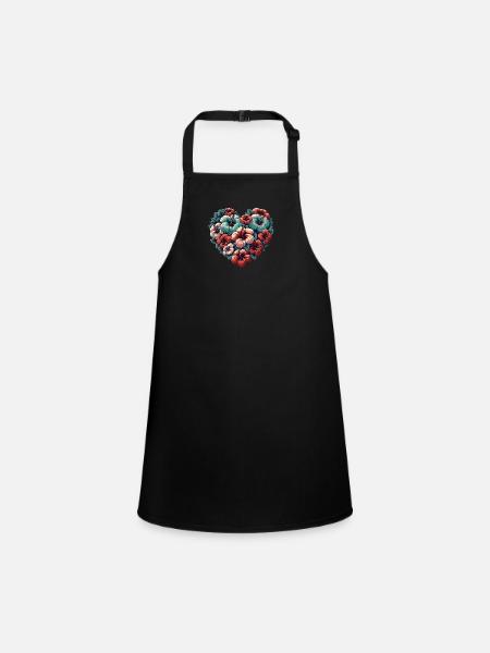 Hibiscus - Children's Apron - black - Front