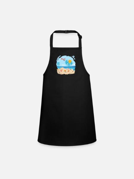 Strandspaß - Schürze für Kinder - Schwarz - Vorne