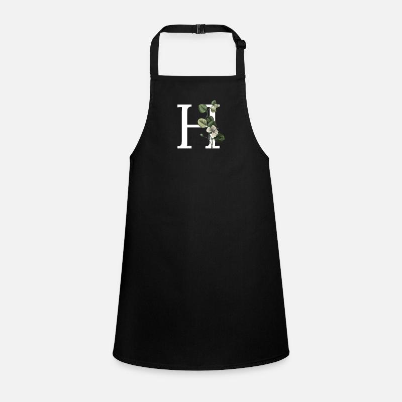 Letter H Botanical Green Children's Apron