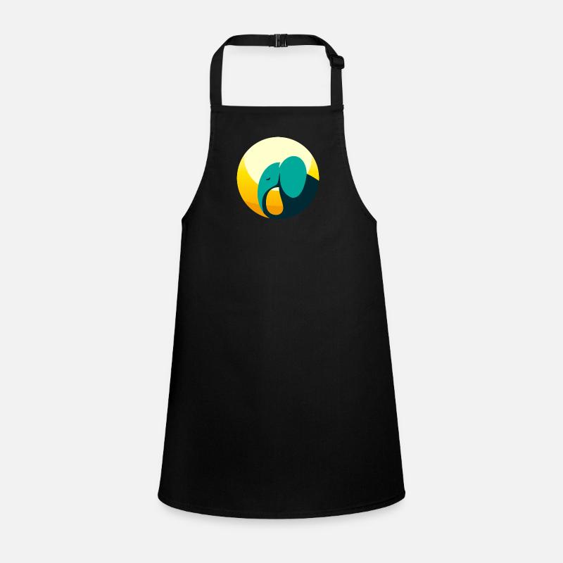 Abstract Elephant - Children's Apron - black