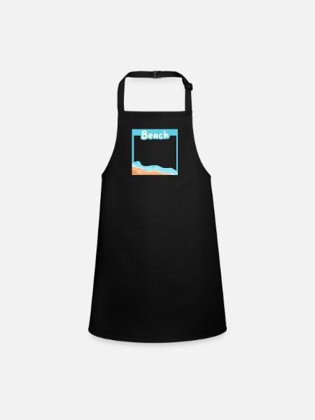 Dream beach in a setting - Children's Apron - black - Front