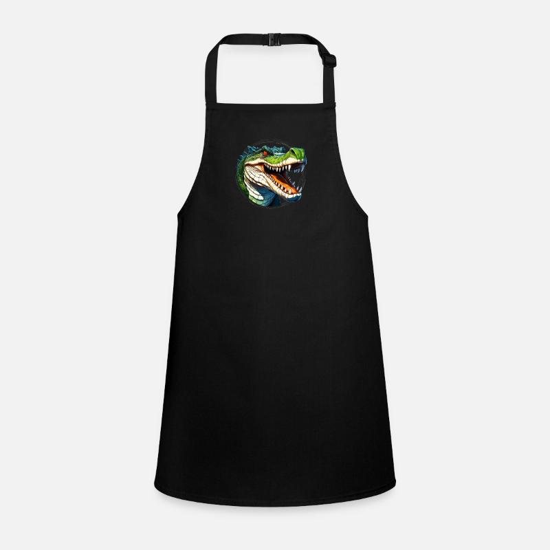 Wild angry animal pugnacious combative crocodile Children's Apron