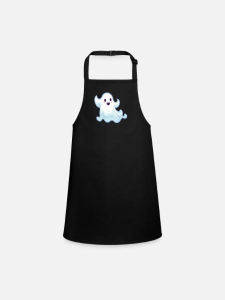 Ghost Ghost Cartoon - Children's Apron - black - Front