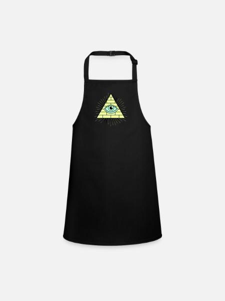 Illuminati Pyramide - Schürze für Kinder - Schwarz - Vorne