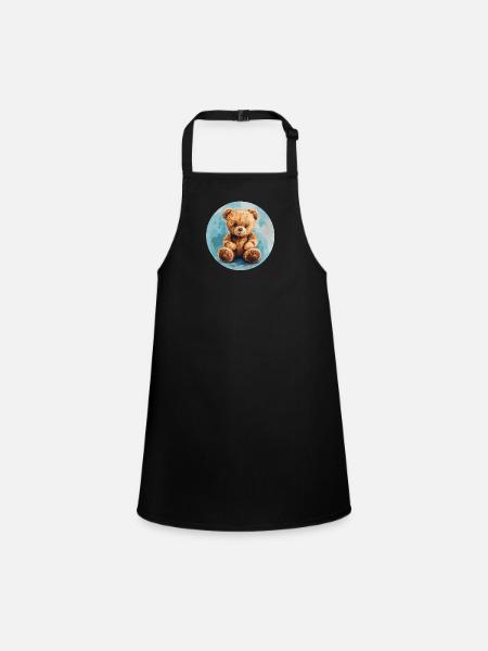 Favorite bear: Cuddle time guaranteed! - Children's Apron - black - Front