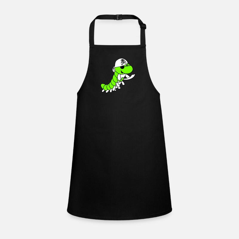 Caterpillar Evil Pirate Sailor Hat Funny Cute Comic Children's Apron