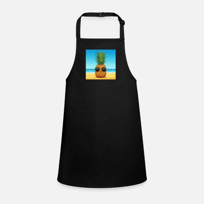 Ananas mit Sonnenbrille am Strand Schürze für Kinder