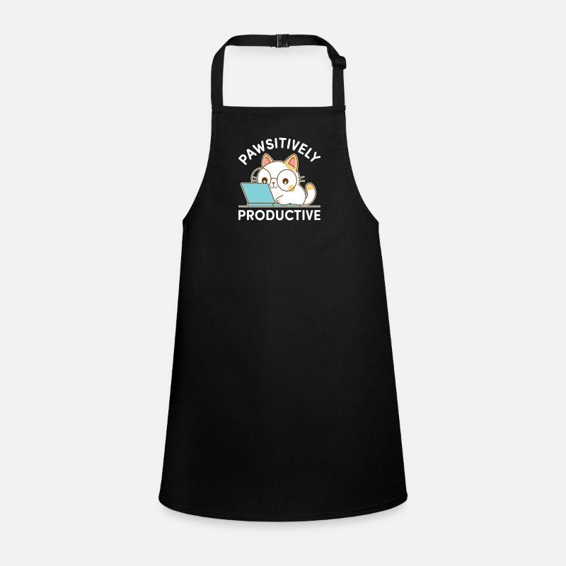 Pawsitively Productive – Kawaii Cat at Work Children's Apron