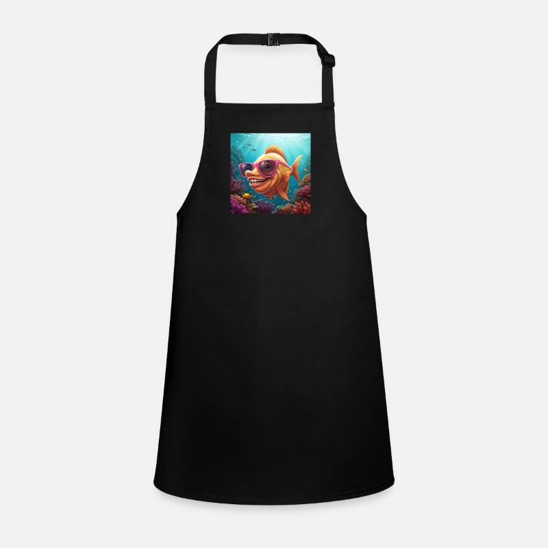 Fins Funny fish with sunglasses Children's Apron