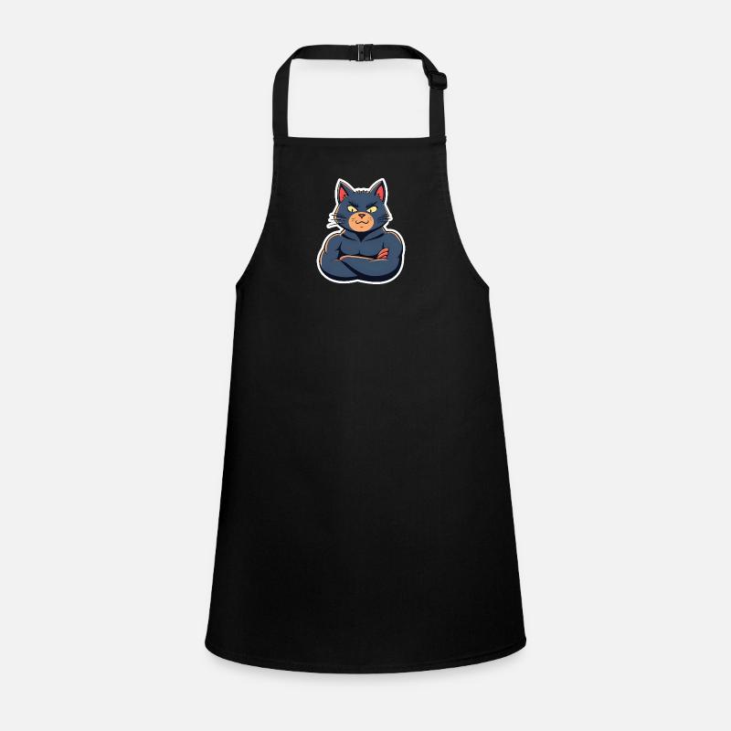 Cat with Muscles-Funny Comic Design Children's Apron