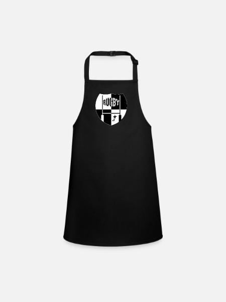 rugby - Children's Apron - black - Front