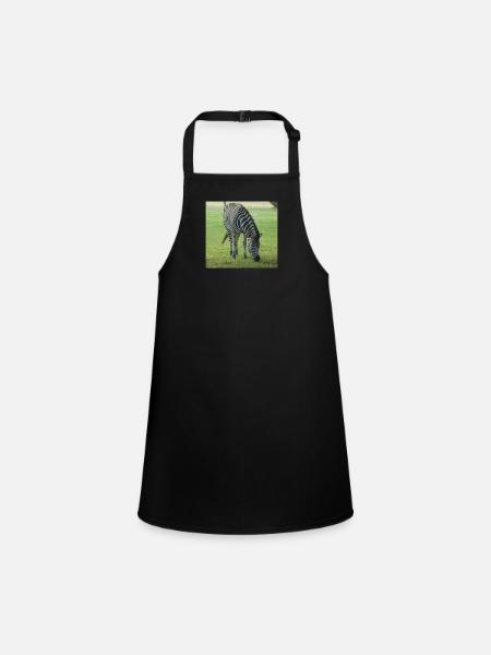 Close up of Zebra - Children's Apron - black - Front
