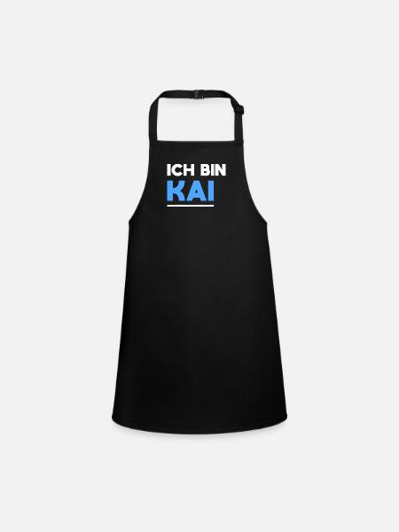 Kai Name Spruch für stolze Kais - Schürze für Kinder - Schwarz - Vorne