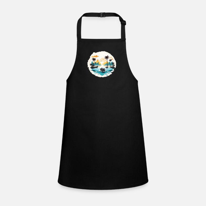 Vacances au coucher du soleil tropical Tablier Enfant