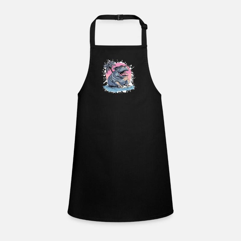 Hippopotamus Island Palm Children's Apron
