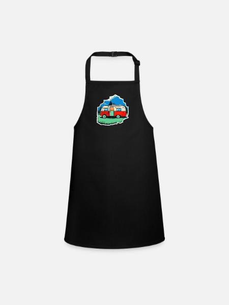 vintage camper car - Schürze für Kinder - Schwarz - Vorne