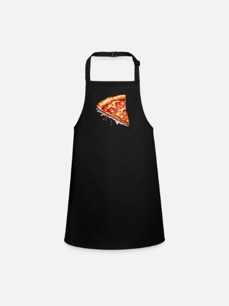 pizza - Tablier Enfant - noir - Devant