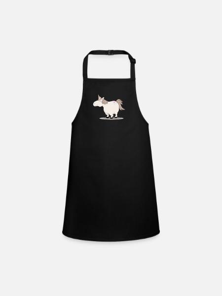 Thick cute unicorn - Children's Apron - black - Front