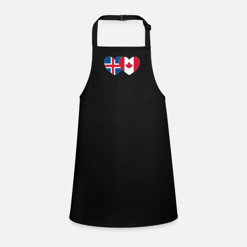 Cœur du drapeau du Canada de l’Islande Tablier Enfant