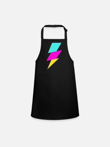 Rayon abstrait aux couleurs néon - Tablier Enfant - noir - Devant