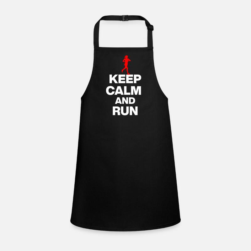 KEEP CALM AND RUN! JOGGING RACING SPORT FIT white Children's Apron
